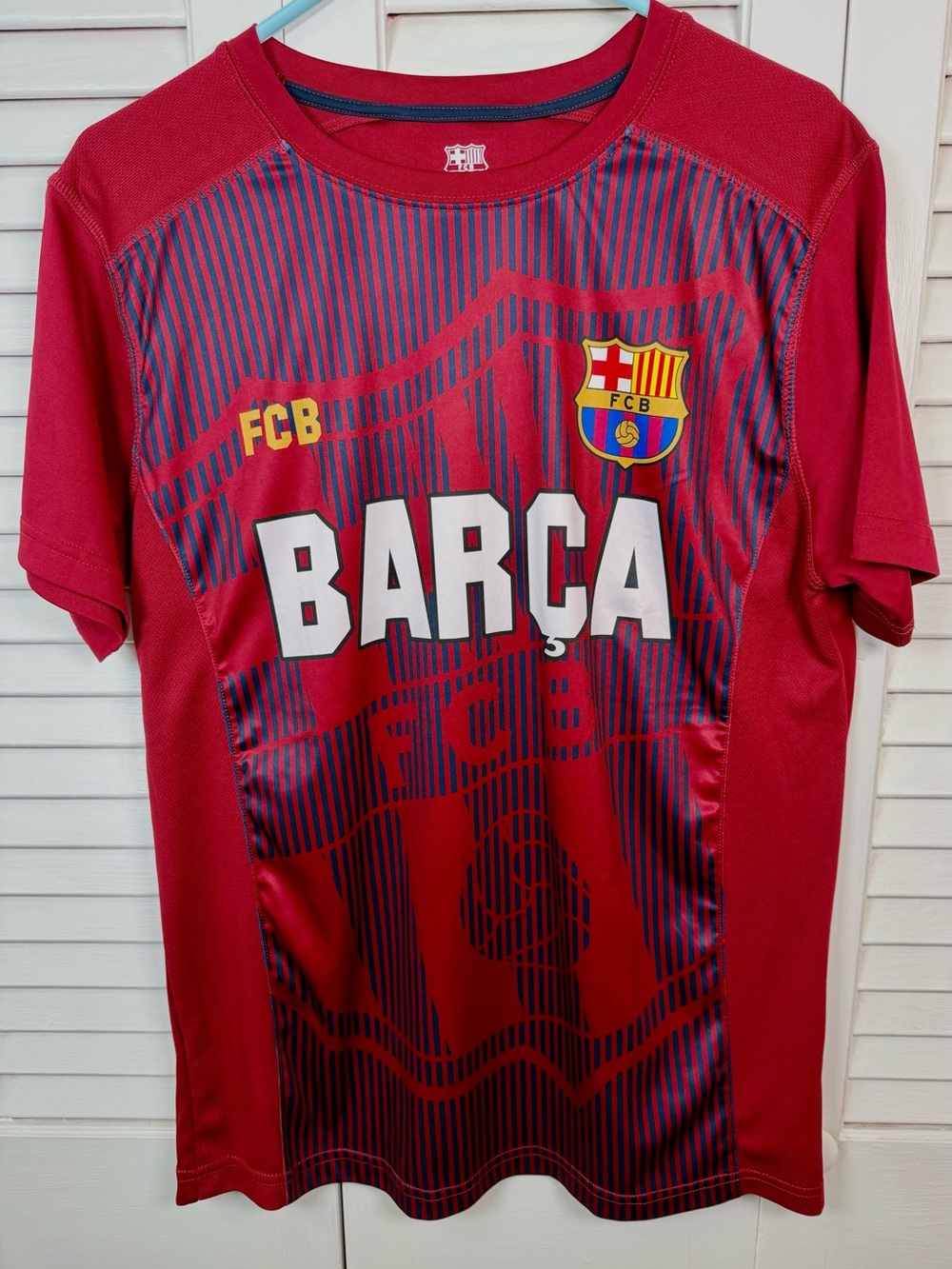 FC Barcelona Barca Graphic Soccer Shirt Men’s Medium M/M Red Tee